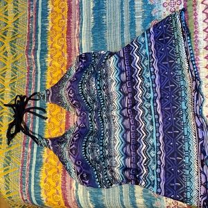 Chadwick's tankini top, 16, purple blue white black aqua